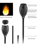 Diagram of Eight Pack Solar Torch Lights Outdoor With Flickering Real Flame Effect showing components and features.