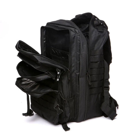 All Day Ready 45L Nylon Waterproof Tactical Backpack For Fishing, Hunting, Hiking, Camping And Outdoor Adventures with open compartments