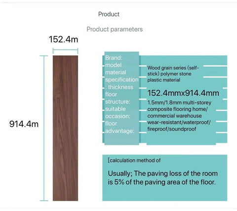 Peel And Stick Vinyl Floor Planks Self Adhesive Wood Look Tiles 10 Pack 6 Inch Wide By 36 Inch Long Hickory specification chart