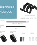 Adjustable Aluminum Curtain Rod Set With Nine Interlocking Pieces, 1 Inch Diameter, Black Finials, hardware included