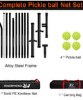Portable 22ft Regulation Pickleball Net Set with 4 Outdoor Balls and Carry Bag, Weather Resistant Steel Frame