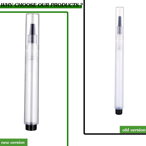 Comparison of new version and old version of Five Pack Touch Up Paint Pens For Walls Fillable And Refillable Reusable Wall Repair Tools.
