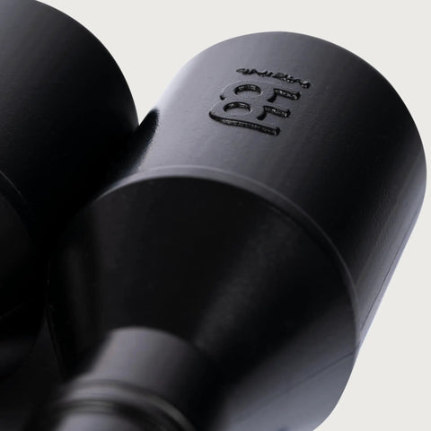 Four Chamber Shaker With Silky Smooth Tone, Effortless To Play And Consistent Rhythm For Any Skill Level, Studio And Stage Ready, Co Designed With Grammy Winning Percussionist Luis Conte, Not Made In China, Durable Build For Everyday Jams black four-chamber shaker close-up