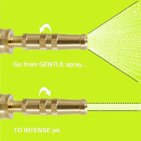 Workhorse Heavy Duty Brass Adjustable Twist Hose Nozzle Set 2 Pack Leak Proof O Ring Sealed 4 Hole Tip Delivers From Gentle Mist To Powerful Jet