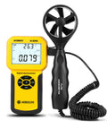 Beast HVAC Anemometer Handheld Wind Speed Meter For Airflow And Temperature 0.001 To 100 Mph With Five Percent Accuracy And 1.8 F Temperature Precision Includes Meters Per Second Feet Per Minute Knots Kilometers Per Hour And Miles Per Hour, yellow digital meter with sensor