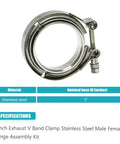 Three Inch V Band Exhaust Clamp With Flange Stainless Steel For 3 Inch Exhaust Piping, circular view of 3-inch stainless steel clamp