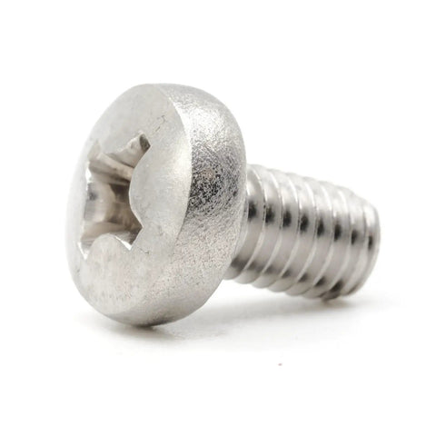 Single stainless steel screw close-up, part of License Plate Screws For Audi VW Mercedes That Really Fit M6-1.0 x 10mm pack.
