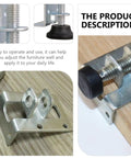 4 Piece Adjustable Furniture Leg Leveler Set With Carbon Steel And Nylon Material Anti Slip Cabinet Leveling Feet