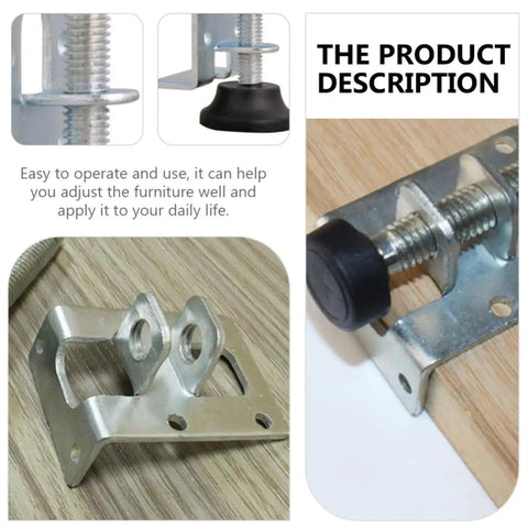 4 Piece Adjustable Furniture Leg Leveler Set With Carbon Steel And Nylon Material Anti Slip Cabinet Leveling Feet
