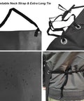 Heavy Duty PU Apron And Latex Gloves Set with adjustable neck strap, waterproof surface, and long back ties, ideal for kitchen and lab use.