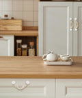 Bohemian Style Braided Rope Wooden Cabinet Pulls 4 Pack Hand Woven Cotton Rope Handles on white kitchen cabinets