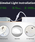 Diagram showing Six Pack 4 Inch Recessed Lights With Adjustable Eyeball And Junction Box, highlighting installation features.