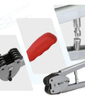 Tensioner with cutter for Boss Level Polypropylene Strapping Kit, showcasing ergonomic red handle and metal parts for tight shipping.