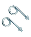 Universal Lawn Mower Rope Guide Bolt Kit For Recoil Starters, 6mm Mounting Thread, Durable Galvanized Iron, 2 Pack, Fits Most Push Mowers And Snow Blowers, Easy Install, Keeps Pull Cord Secured And Aligned, shown with nuts