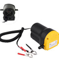 Efficient 12V Electric Fluid Extractor Pump With Battery Clamps For Quick And Clean Oil Transfer On Cars Motorcycles And Quads with power cord.