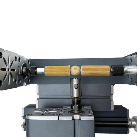 EssEthmy 36W Mini Wood Bead Lathe Machining Machine for DIY Craft Projects, focusing on metal frame and wooden bead turning.
