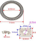 Superior RC Slewing Ring Assembly With Upgraded Steel Axial Roller Bearings For Ec160e E010 E111 Mini Excavator showing dimensions and assembly parts.