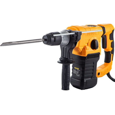 Yellow Beast 1500W Hammer Drill Rotary Hammer With 3 Modes For Hammering Drilling And Chiseling Concrete SDS Plus Tool showing side angle