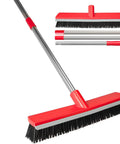15.7 Inch Wide Floor Scrub Brush With Removable Stainless Steel Handle 2 In 1 Scrape Brush Stiff Bristles Shower Scrubber
