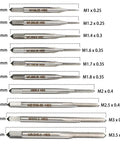 Compact 10 Piece Pro Grade HSS Micro Tap Set M1 To M3.5 With Adjustable Tap Wrench For Your Home Workshop Tapping displayed.
