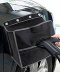 Tough As Nails EV Charger Port Cover 600D Oxford Cloth Waterproof Rain Shield for electric car charging in black.