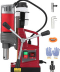 Beefy Magnetic Drill With 1450W Motor 13000N Magnetic Hold 1.57 Inch Capacity Twist Drill Adapter 820 RPM Perfect For Steel Beams And Heavy Metal Drilling with accessories