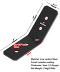 Heavy Duty 10 Pack Flush Inside 45 Degree Angle Brackets For 2x2 Lumber Posts, 11 Gauge Steel, dimensions labeled, powder coated