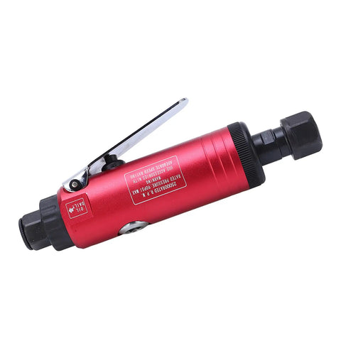 Shop Rated 25000Rpm Straight Pneumatic Air Die Grinder Featuring Precision 3Mm And 6Mm Collets shown in red color with lever.