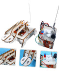 Hands On Telegraph Model Kit For Kids And Students, Fun Wood Craft DIY Science Experiment showing assembled telegraph parts.