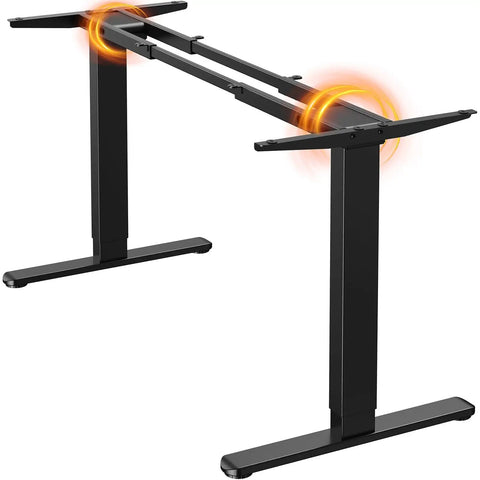 Beefy Dual Motor Standing Desk Frame With Electric Adjustable Legs For 44 To 90 Inch Desktops, 264 Lbs Weight Capacity, side view