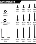 722 Piece Hex Socket Bolt Nut Washer Kit With M4 Screws Nuts Washers And Organizer Box 240 Bolts 240 Nuts 240 Washers