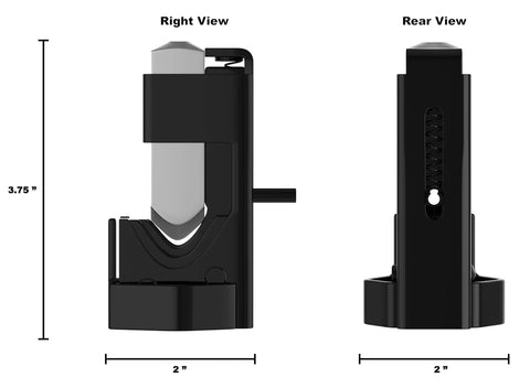 Battery Lug Crimping Tool For 8 AWG Through 4/0 AWG Cables, right and rear view, 3.75x2 inches, pro grade lug crimper.