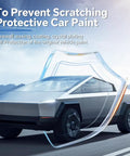 Premium 8.5 Mil TPU Paint Protection Film Precut Rear Bumper Guard For Tesla Cybertruck 2025 And 2026 on vehicle for scratch protection.