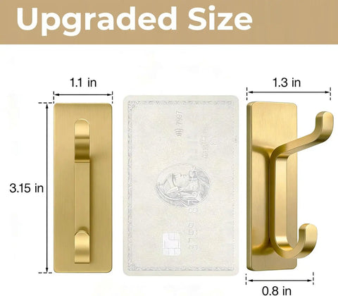 Secure All Your Gear With These Rock Solid Self Adhesive Wall Hooks Built For Heavy Duty Bathroom And Kitchen Use Featuring Killer Sticky Grab Technology No Drilling Required Smooth Brushed Gold Four Pack Deal