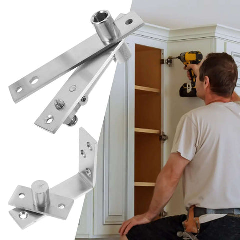 Beefy Heavy Duty Stainless Steel Pivot Hinges Hidden Invisible Door Hardware For Cabinets And Bookshelves installation