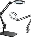 15X Lighted Magnifying Glass With Real Glass Lens, Three Color Modes And Adjustable Brightness, Desk Lamp With Clamp