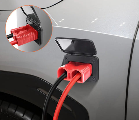 Two Pack 175 Amp SB175 Plug For 4 0 AWG Cables 12V 36V Car RV Boat Winch Quick Connectors With Protective Flap And Durable Flame Retardant Corrosion Resistant Housing mounted on car panel