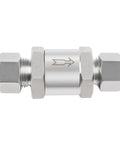 Side view of Yoebor 304 stainless steel detachable compression check valve, 3/8 in. OD x 3/8 in. OD.