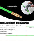 45Ft Fiberglass Running Wire Cable Kit With Glow Rods And Fish Tape Pro Grade Easy Wire Puller Set, caliper measuring rod diameter
