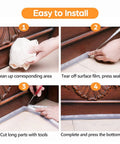 Transparent silicone weather-stripping door seal tape, 33.5 ft, self-adhesive for doors and windows.