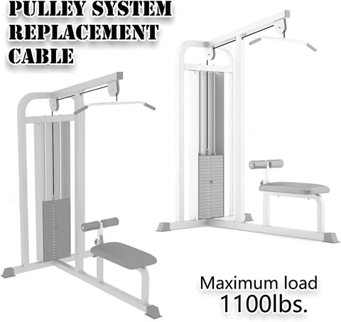 Heavy Duty 5mm Steel Wire Cable 49 Feet Replacement For Home Gym Pulley Machines Non Slip Black Coated Rope on fitness machine.