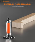 Flush Trim Router Bit Set Four Piece One Quarter Inch Shank Top And Bottom Bearing Carbide Template Guide Bits for precise woodworking.