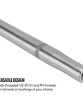 Heavy Duty Aluminum Swedged Rod With 3/8-24 Internal Threads RH On One End And LH On The Other, 29.5 Inch Length, Lightweight Yet Strong Panhard Radius Rod For Shifter Linkage, Spoiler Supports, And Suspension Tuning, threaded aluminum rod end close-up