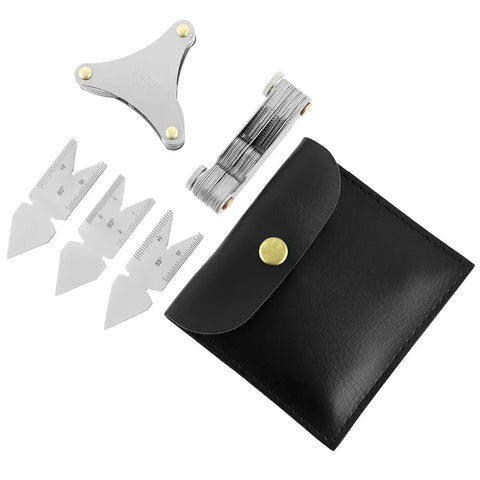 Must-Have 5 Piece Thread Pitch Gauge Tool Set In Stainless Steel With SAE And Metric Markings, Easy Read Gauges