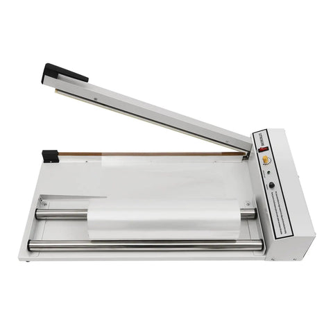 Heavy Duty Handheld Shrink Wrap Sealer Machine With 24 Inch Quick Cut Blade and adjustable heat settings for efficient sealing.