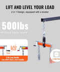 Heavy Duty Hydraulic Engine Hoist With Telescoping Lever Boom And Precision Leveler Base 1500lbs professional engine leveler design.