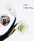 Close-up of Universal All In One Electric Stator Coil CDI Wiring Harness 8-pin plug for 49cc to 125cc ATVs