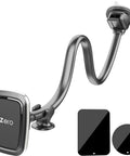 Heavy Duty Magnetic Phone Car Mount With 14 Inch Gooseneck Long Arm Extension, showcasing durable design and adhesive base.