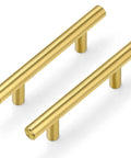 30 Pack Gold Cabinet Handles With 3 Inch Hole Centers Brushed Brass Finish Stainless Steel Dresser Drawer Pulls 5 Inch Overall Length