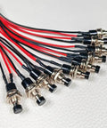 Mini Prewired 7mm Black Momentary Push Button Switches 2 Pin SPST No NC On Off, 3V-6V-12V-24V-230V/1A, 10 Pack for electronics